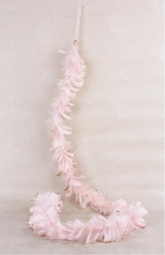 Girlanda ružová, páperová, 150 cm