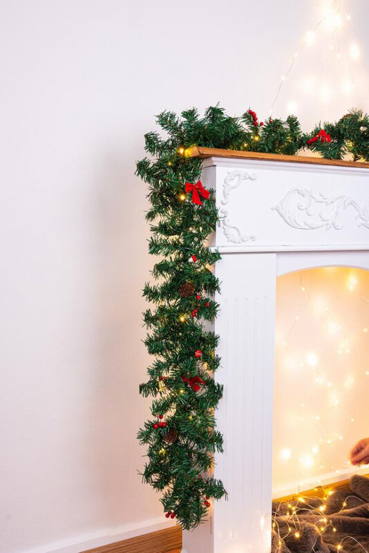 Girlanda Vianoce, 50 LED, teplá biela, 3xAA, 8 funkcií