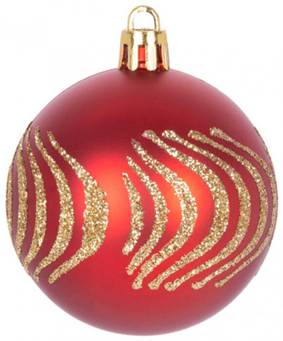 Gule Vianoce, sada, 21 ks, 6 cm, červené, špic, na vianočný stromček