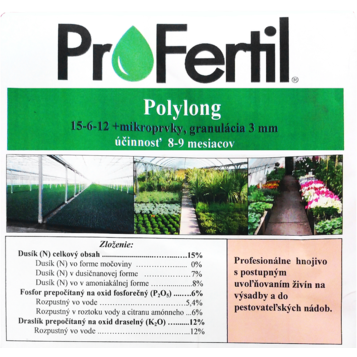 ProFertil Polylong 15-06-12, 8-9 mesačné hnojivo (20kg)