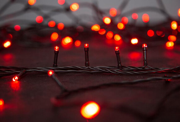 Serpens, 100 LED červená, 8 funkcií, exteriér