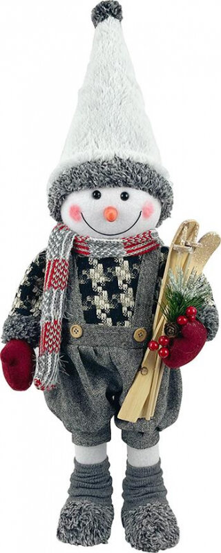 Snehuliak chlapec s lyžami, 60 cm