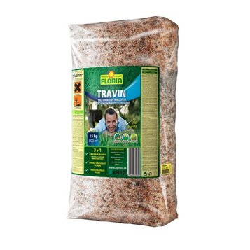 TRAVIN Trávnikové hnojivo s účinkom proti burinám 3v1 15kg