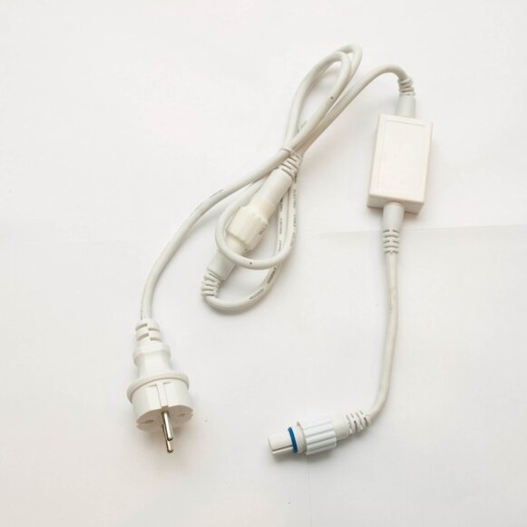 Zdrojový kábel biely, exteriér IP67 - oddeliteľný AC/DC