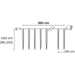 Icicle, 288 LED studená biela, 8 cencúľov, vodopádový efekt, 230 V, exteriér,