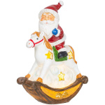 Santa na koni, LED, polyresin, 12×5,5×18 cm