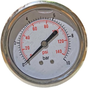 Glycerínový manometer 0-10 bar zadný